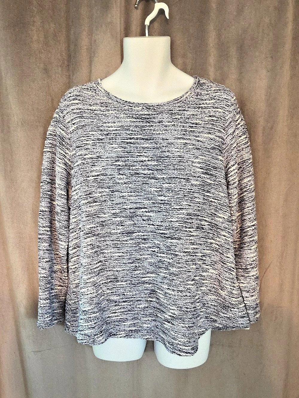 Croft & Barrow Abstract Marled Crew Neck Sweater 1X